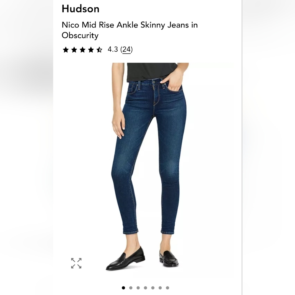 NWT Hudson Nico Jeans Women's Mid Rise Skinny Jeans - Dark Blue